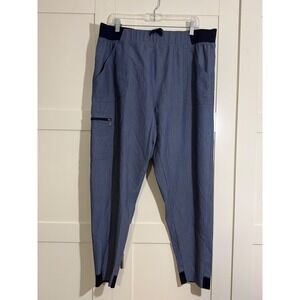 ADAR PRO Heather Womens 2XL Blue Jogger Scrub Pants Zip Pocket Elastic Waist